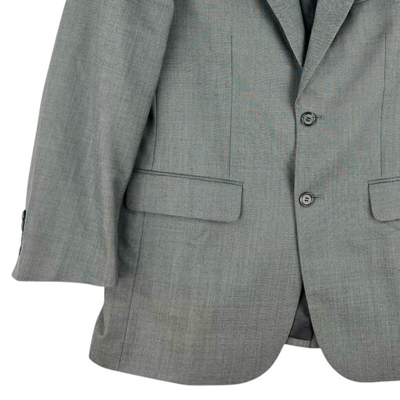 Shark Fire Men Wool Blend Grey Blazer Coat Jacket Sz 40R Two Button Single Vent - Picture 5 of 16